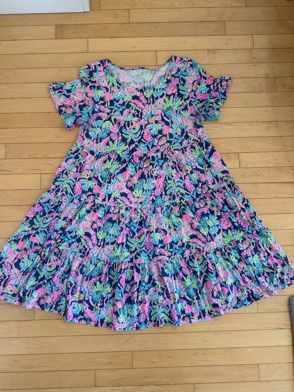 Lilly Pulitzer Jodee Swing Midi Dress – Oyster Bay Navy Seen & Herd size L